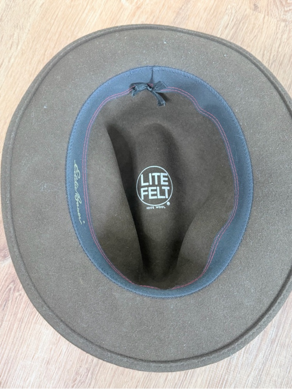 Eddie Bauer Brown wool Fedora with Suede Band - Picture 5 of 6